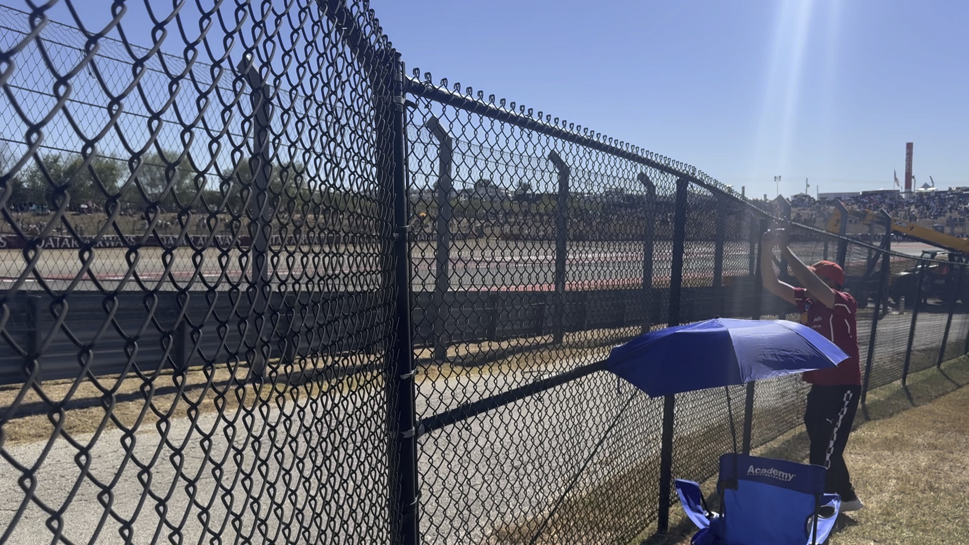 Chain link temporary fence panels on a construction site in Augusta